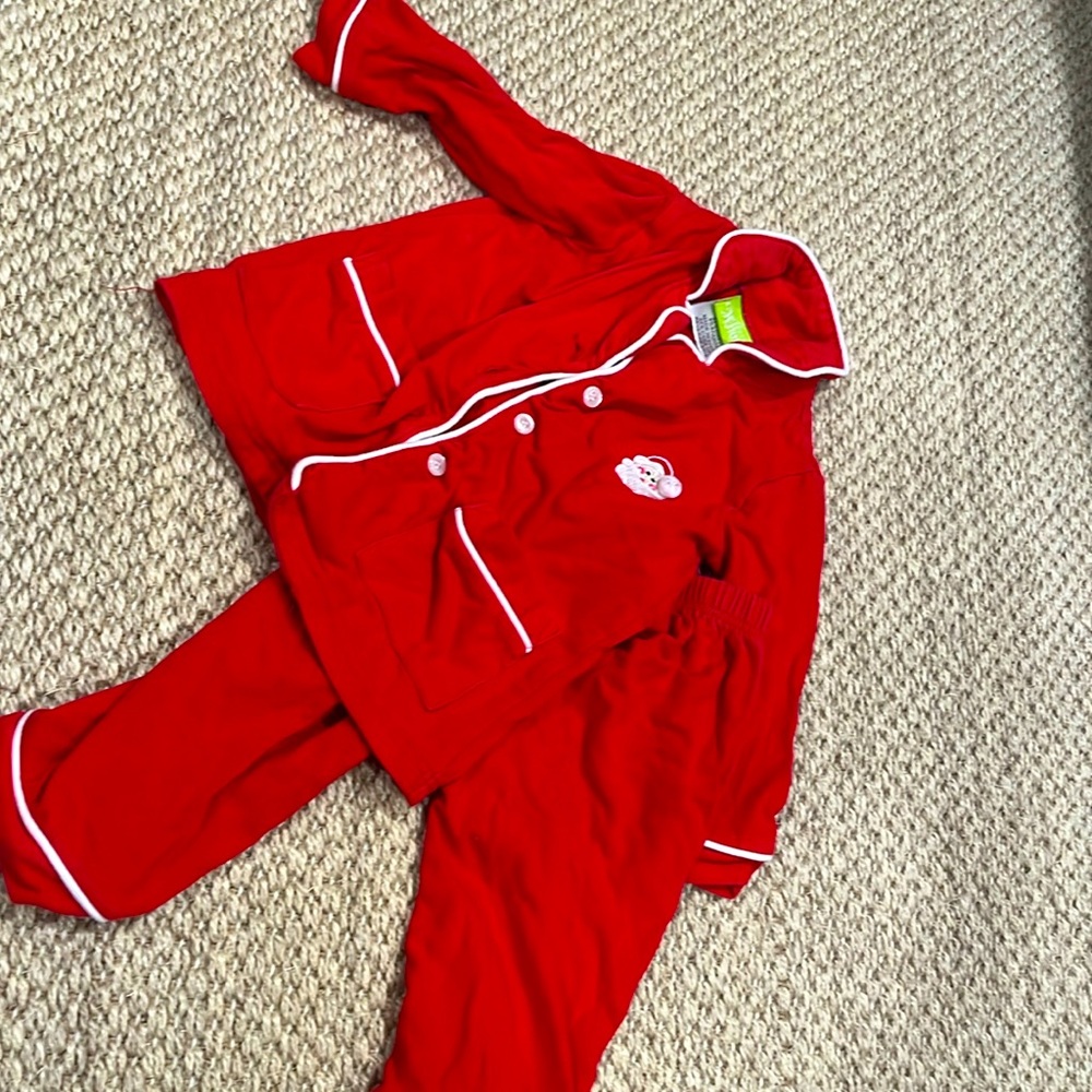 Classic whimsy Santa Christmas pajamas 12 months